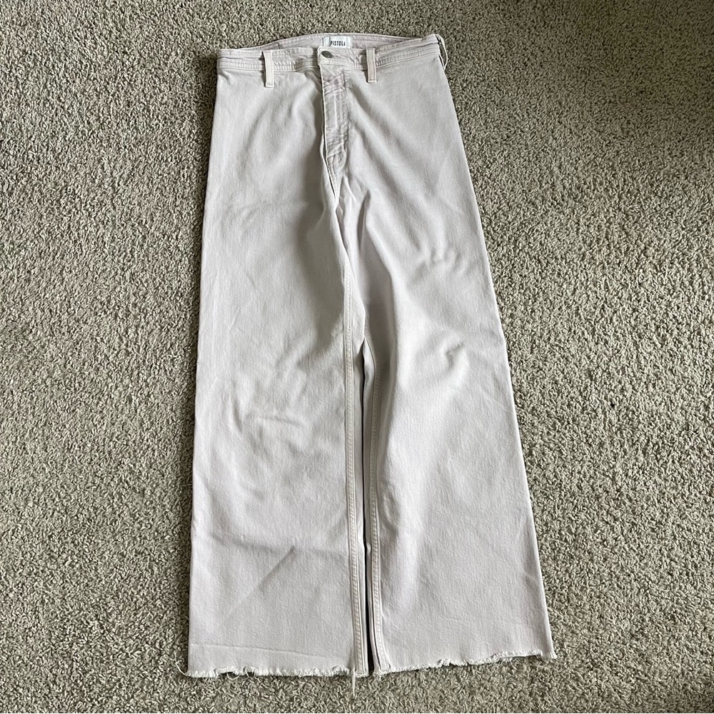 Pistola Frayed Hem Lavender Haze Penny Wide Leg Denim Jeans